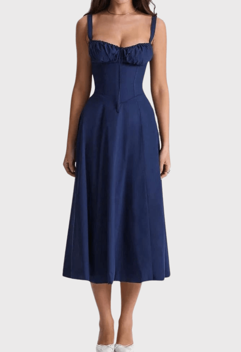 Out-Shine | Chic Midi Corset Sundress for Summer Elegance