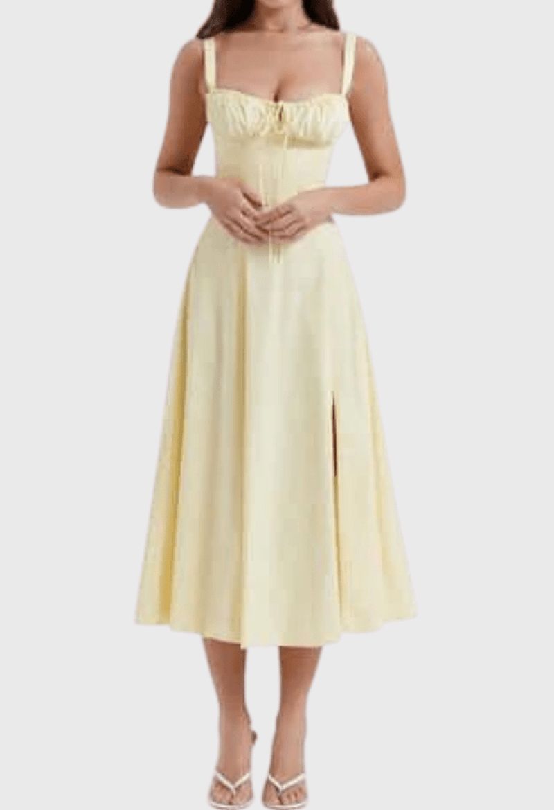 Out-Shine | Chic Midi Corset Sundress for Summer Elegance
