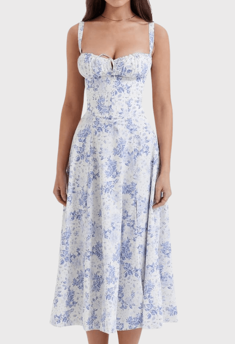 Out-Shine | Chic Midi Corset Sundress for Summer Elegance