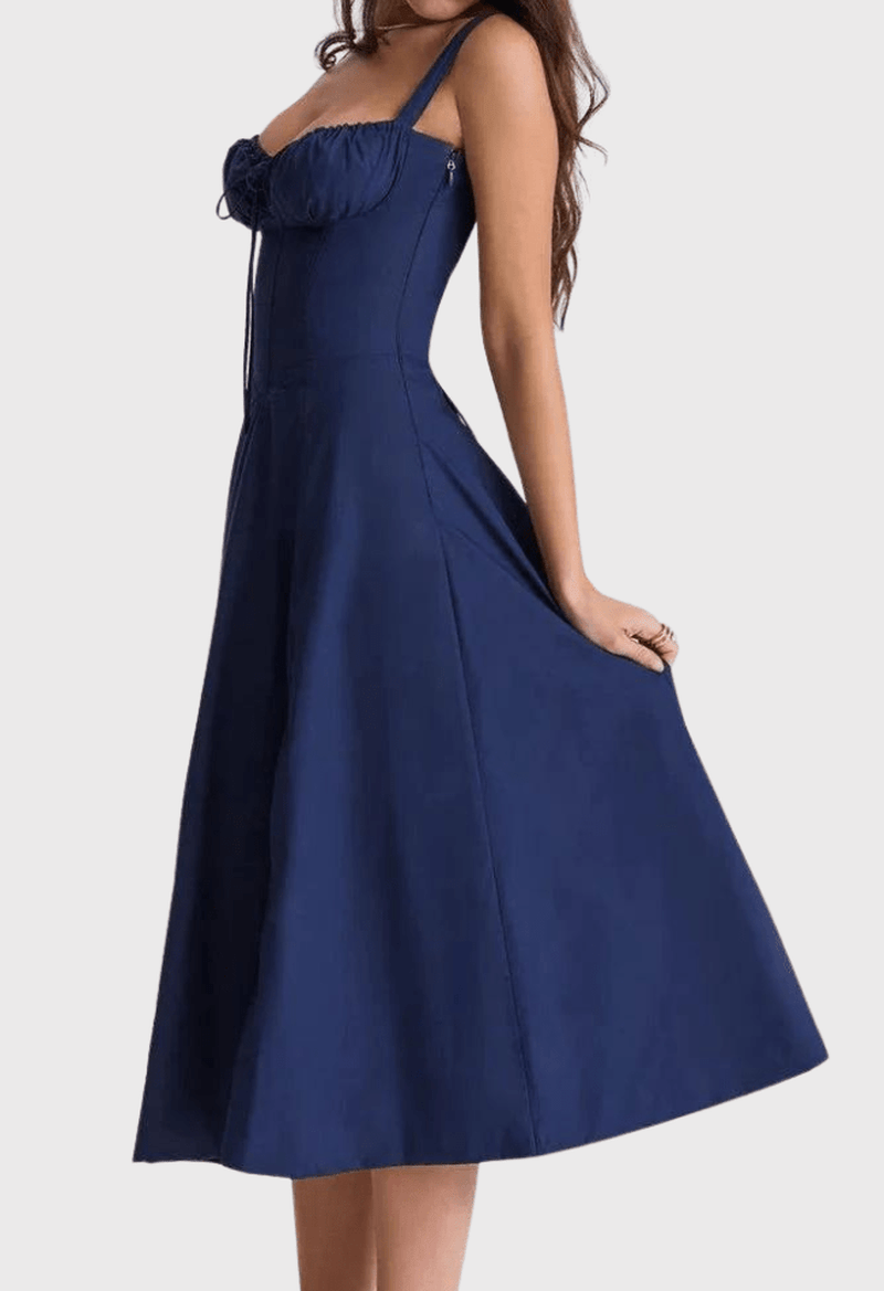 Out-Shine | Chic Midi Corset Sundress for Summer Elegance