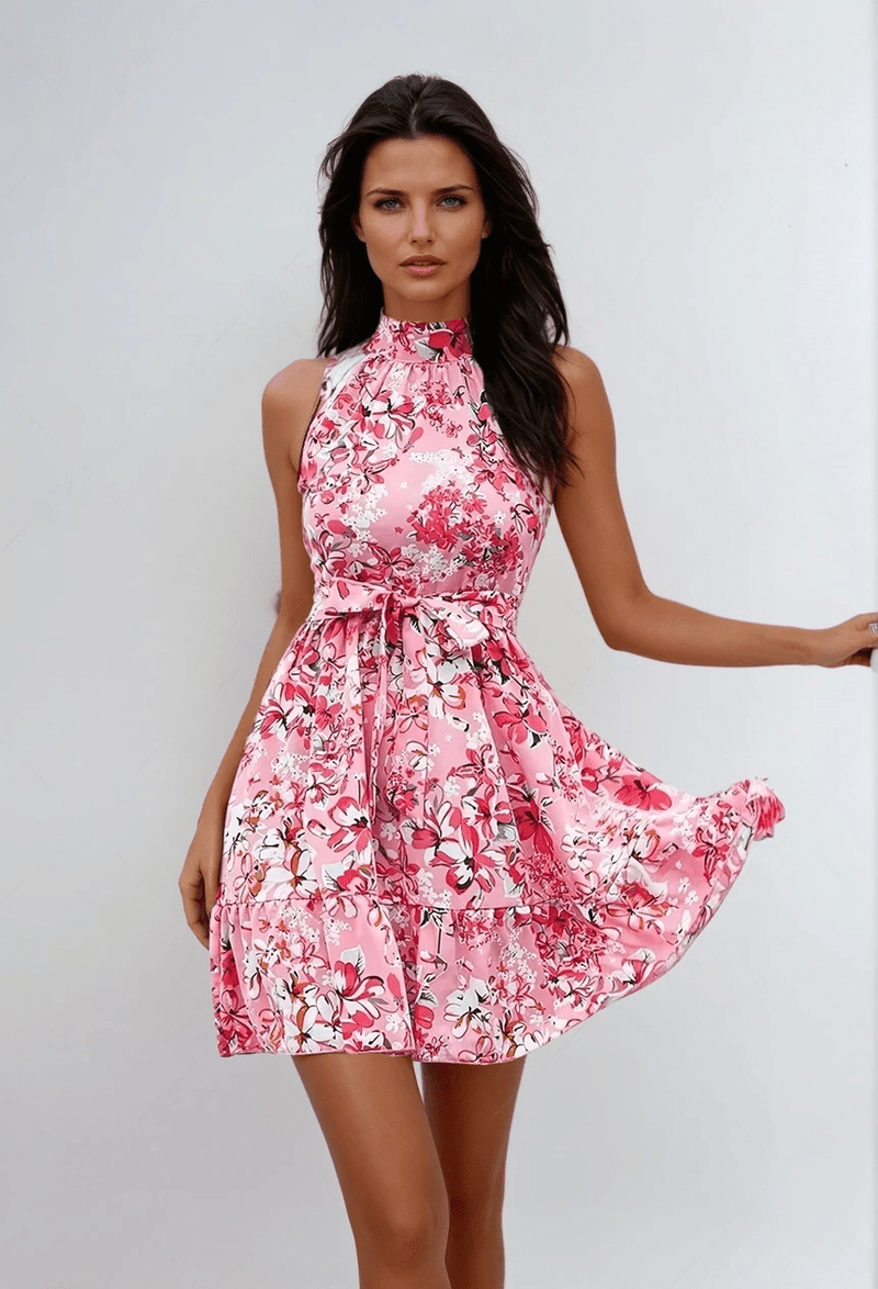 Out-Shine | Chic Summer Chiffon Halter Dress for Effortless Elegance