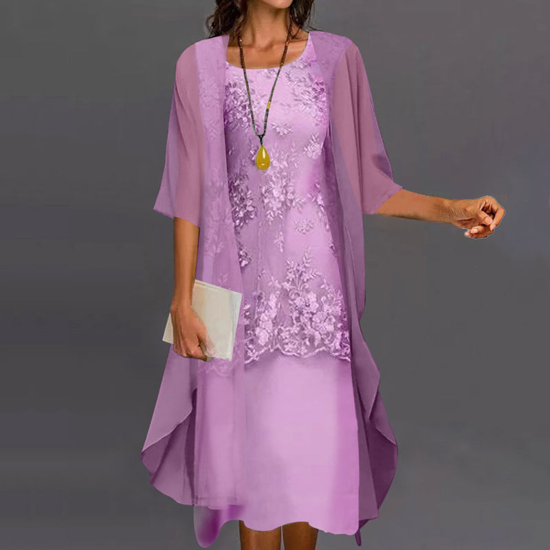 Out-Shine | Stylish Chiffon Two-Piece Dress Set