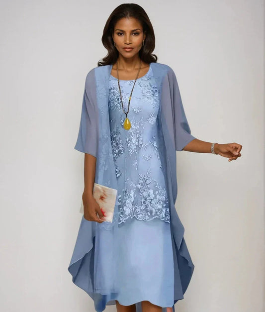 Out-Shine | Stylish Chiffon Two-Piece Dress Set
