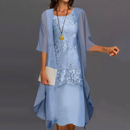 Out-Shine | Stylish Chiffon Two-Piece Dress Set