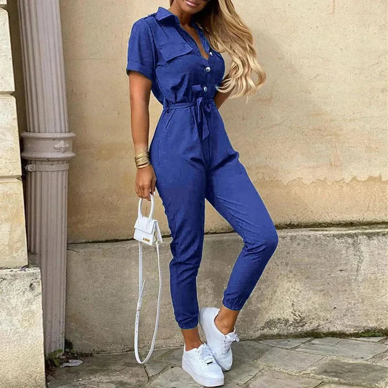 Out-Shine | Elegant Collar Jumpsuit Chic & Versatile Fashion