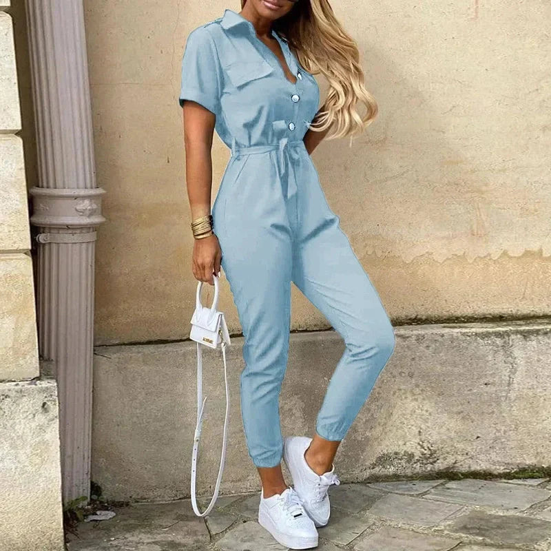 Out-Shine | Elegant Collar Jumpsuit Chic & Versatile Fashion