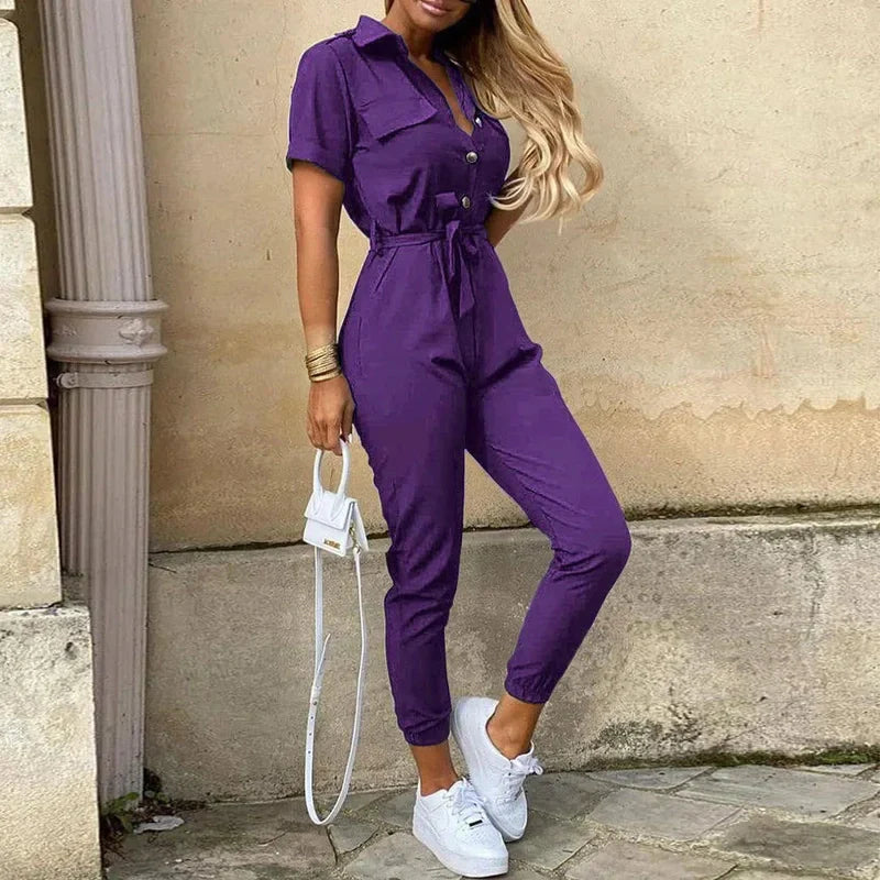 Out-Shine | Elegant Collar Jumpsuit Chic & Versatile Fashion