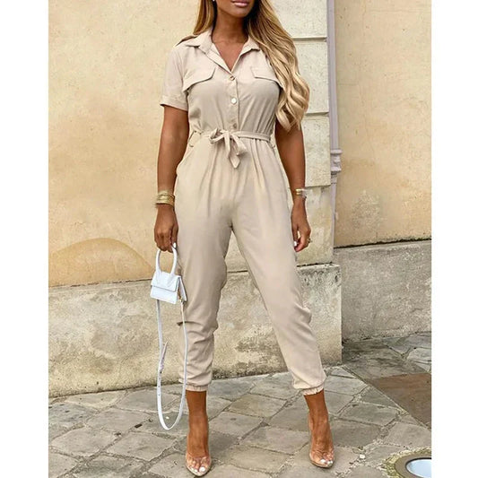Out-Shine | Elegant Collar Jumpsuit Chic & Versatile Fashion