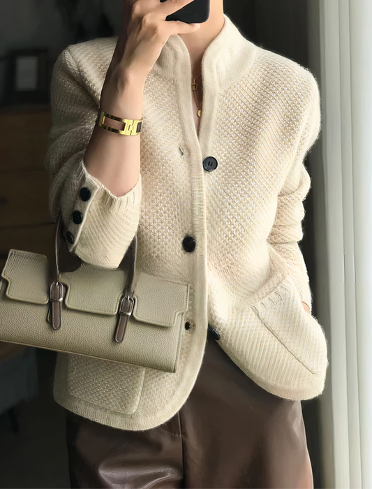 Out-Shine | Knitted Jacket with Button Stripe