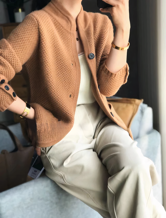 Out-Shine | Knitted Jacket with Button Stripe
