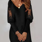 Out-Shine | Black long sleeve midi dress