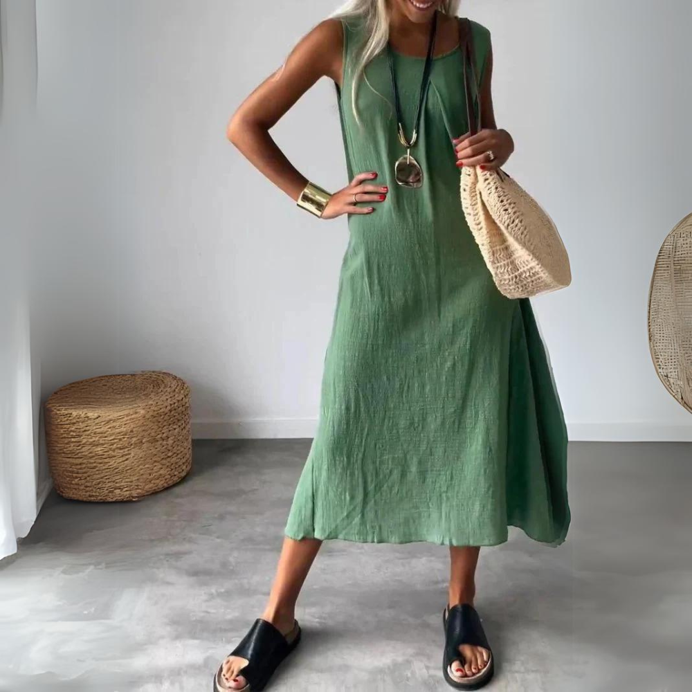 Out-Shine | Sleeveless Casual Cotton Dress