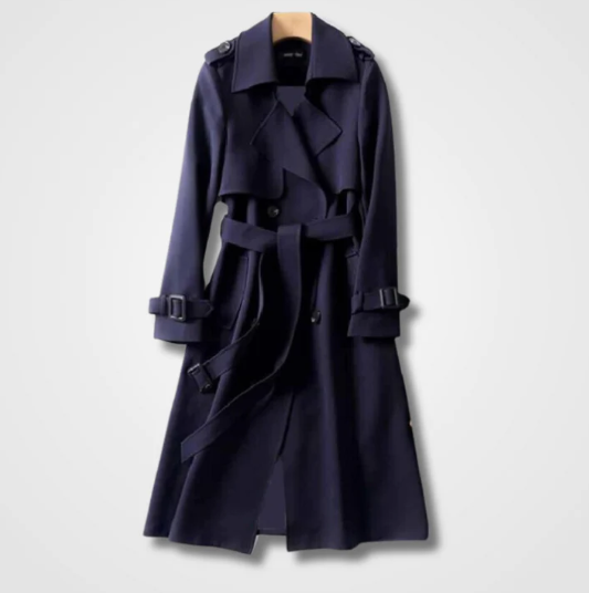 Navy blue trench coat