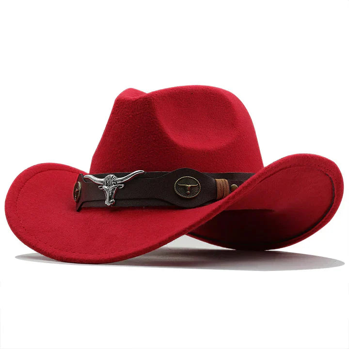Out-Shine | Western style felt hat with bull strap