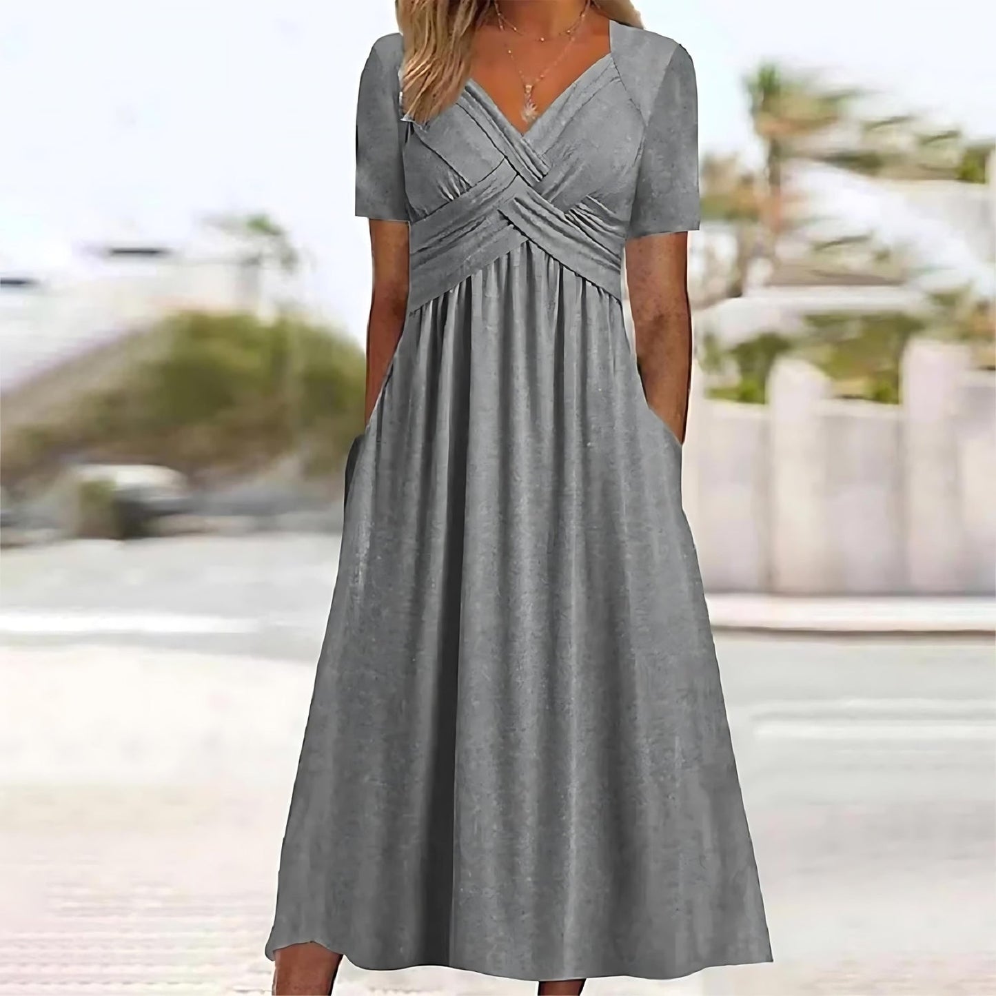 Out-Shine | Elegant Midi Dress With Tummy Coverage