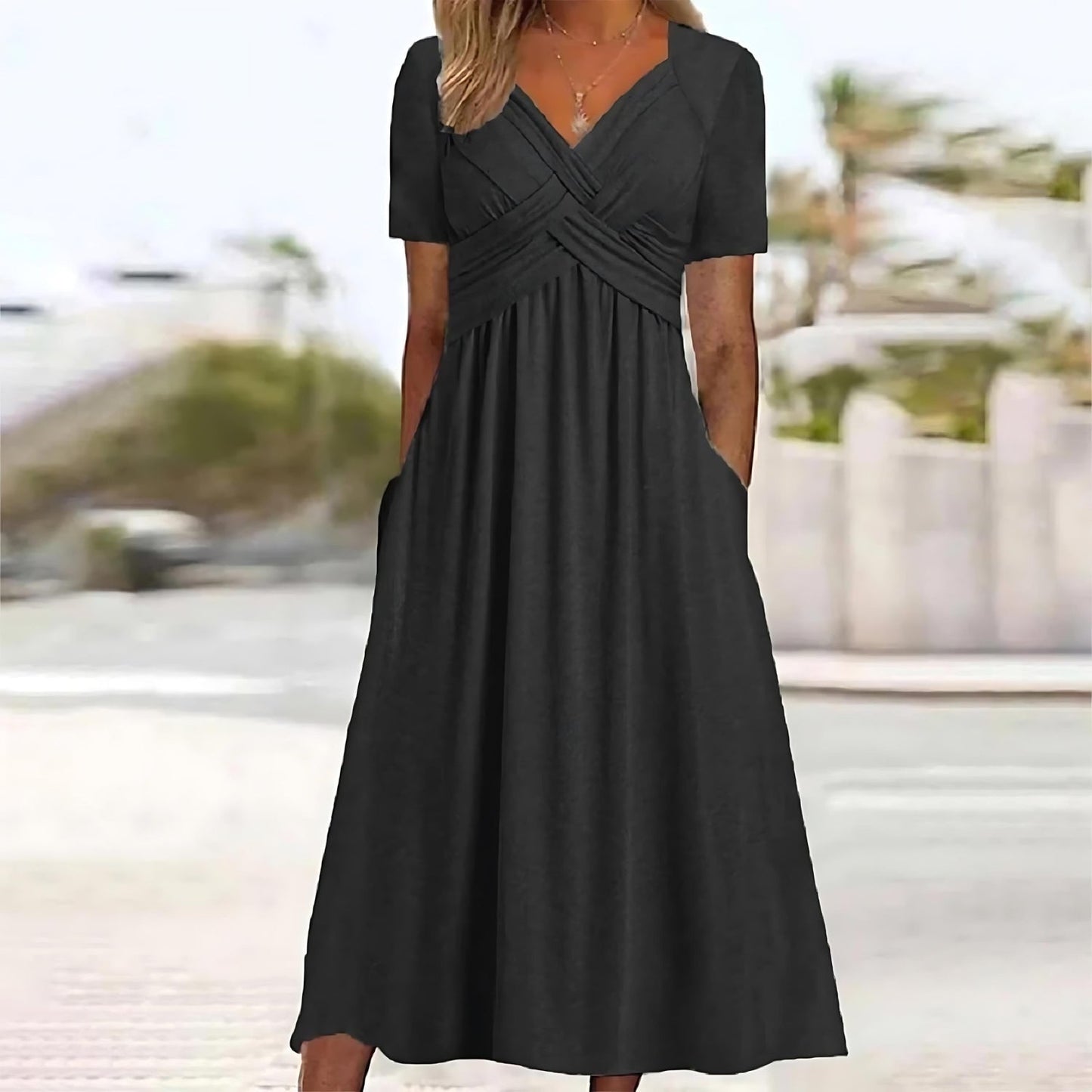 Out-Shine | Elegant Midi Dress With Tummy Coverage