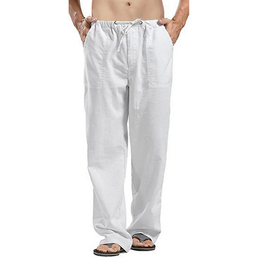 Out-Shine | Linen Pants With Cord Pull