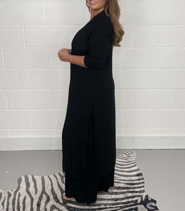 Out-Shine | Split Long Top And Pants Set