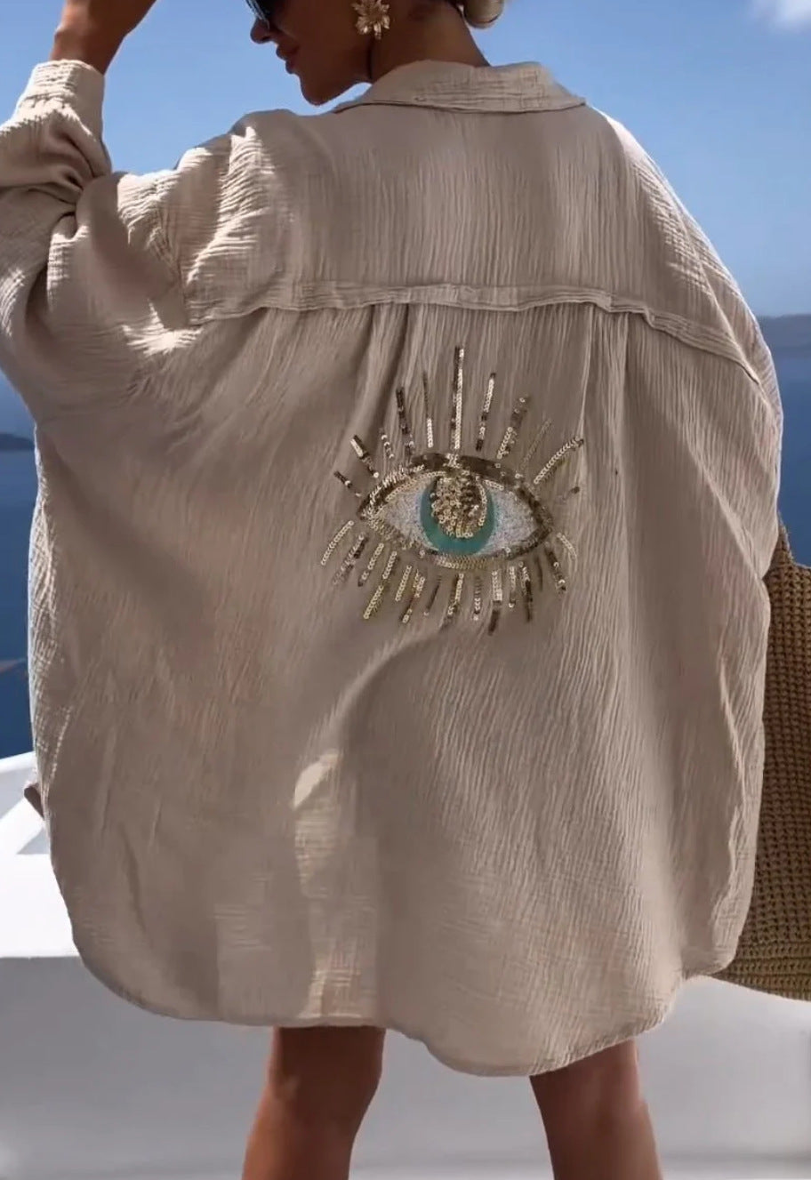 Out-Shine | Reverse Collar Cotton - Linen Shirt for Spring/Summer