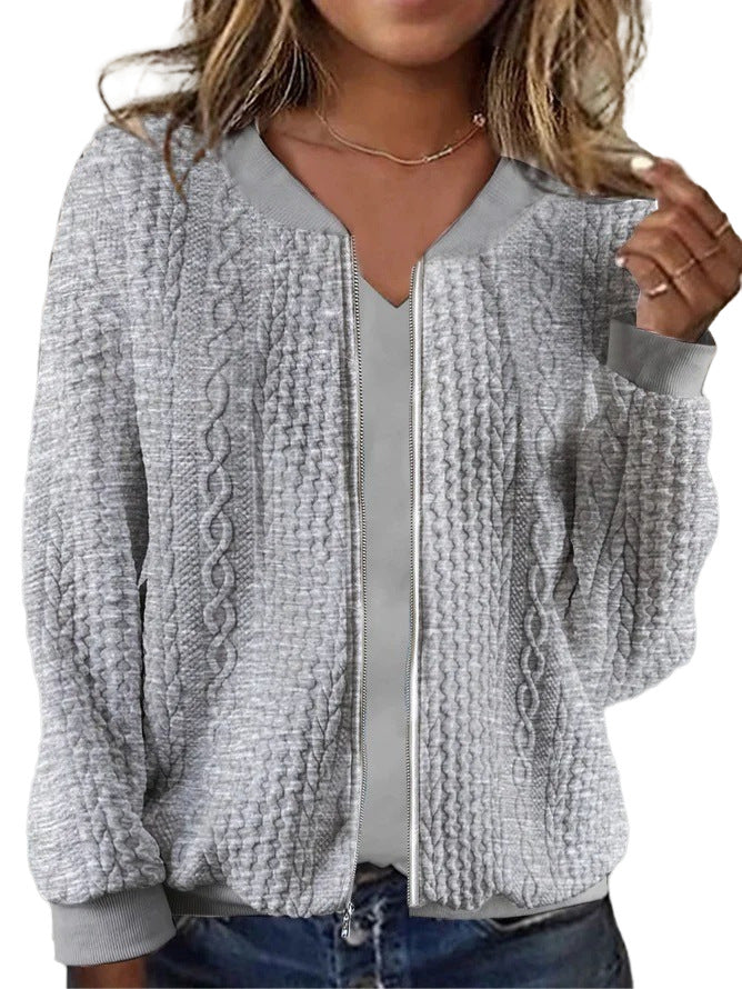 Out-Shine | Textured Zip-Up Bomber Jacket