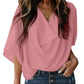 Out-Shine | Chiffon shirt with V neckline