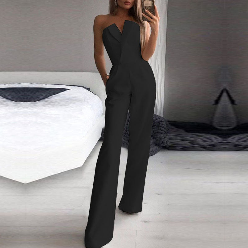 Out-Shine | Asymmetrical lapel mid waist pendulum overall