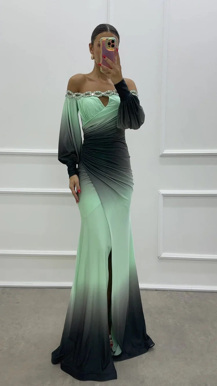 Deslumbra | Vestido de fiesta con camisola y abertura estratégica en corte A