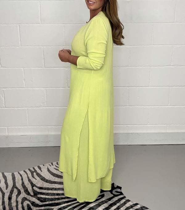 Out-Shine | Split Long Top And Pants Set