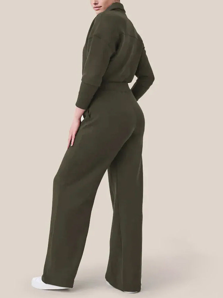 Out-Shine | Long Sleeve Wide Pants Jumpsuit