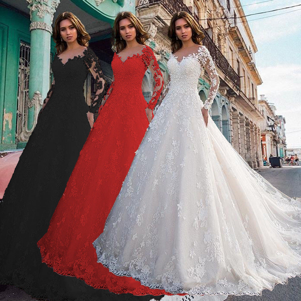 Out-Shine | Black white bride wedding dress