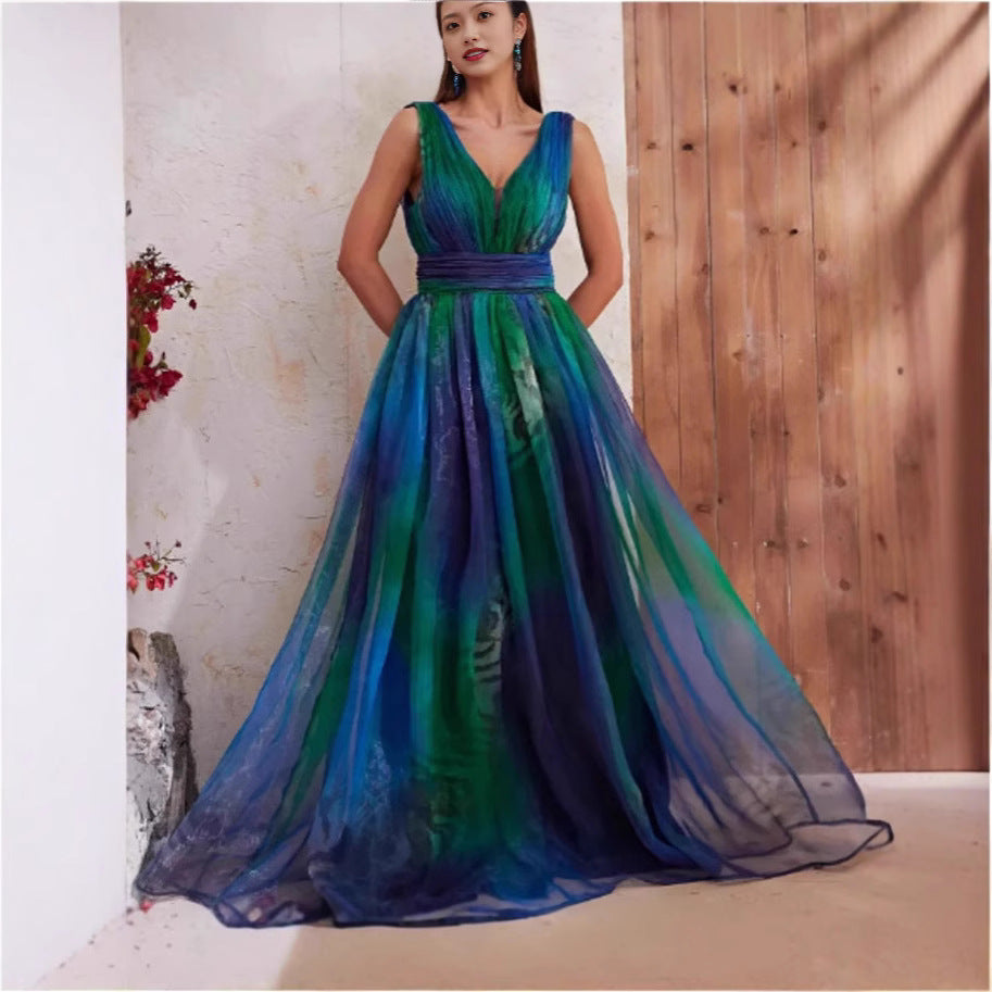 Out-Shine | Backless Floral Chiffon Maxi Dress