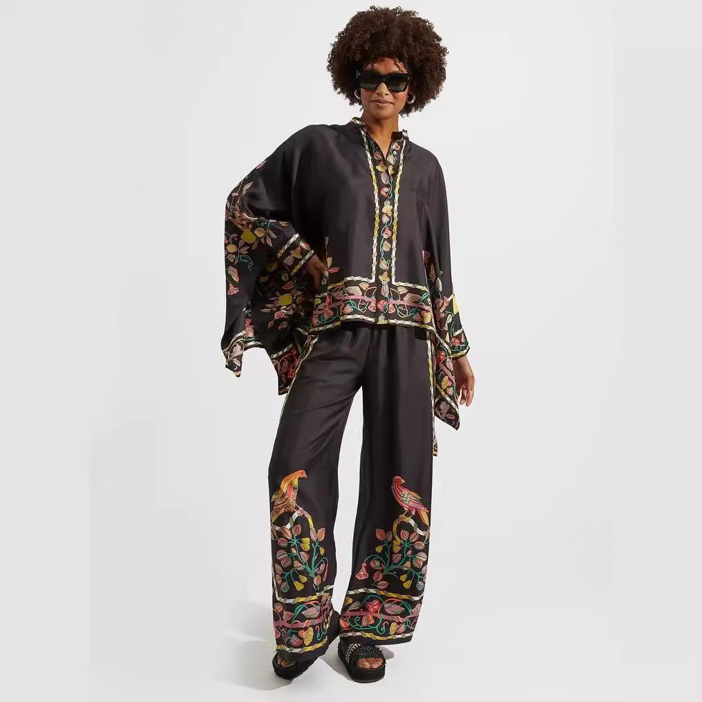 Out-Shine | Standing Collar Top And Pants Set