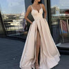 Out-Shine | Figure-Shaping Solid Color Evening Satin Dress