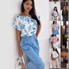 Out-Shine | Summer printed round neck loose shirt