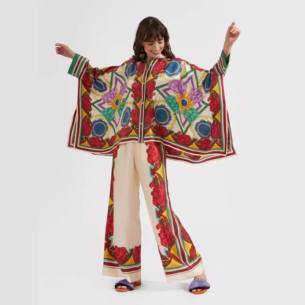 Out-Shine | Standing Collar Top And Pants Set