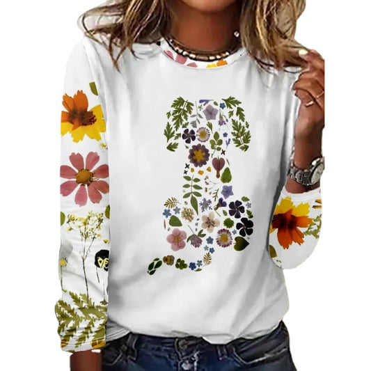 Out-Shine | Floral Round Neck T Shirt
