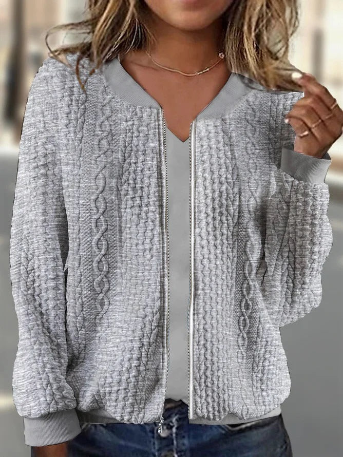 Out-Shine | Textured Zip-Up Bomber Jacket