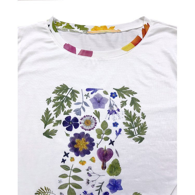 Brilla | Camiseta floral de cuello redondo 
