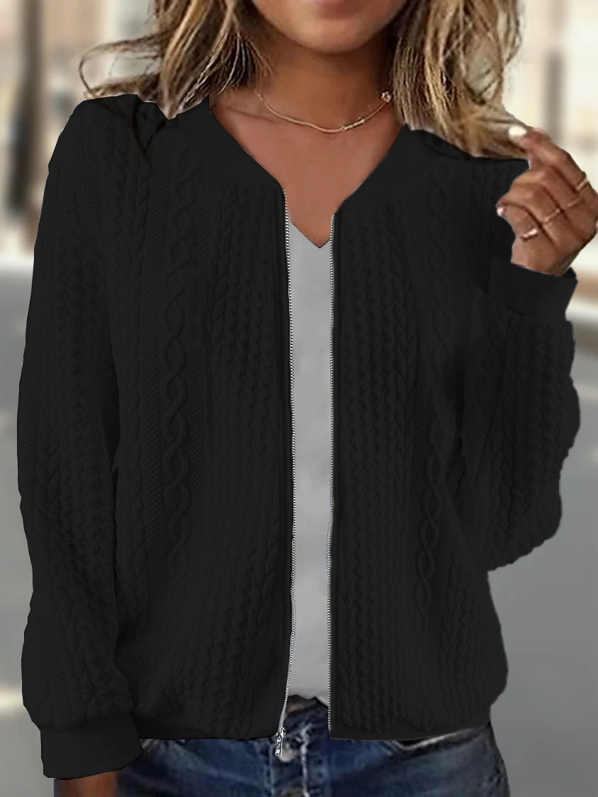 Out-Shine | Textured Zip-Up Bomber Jacket