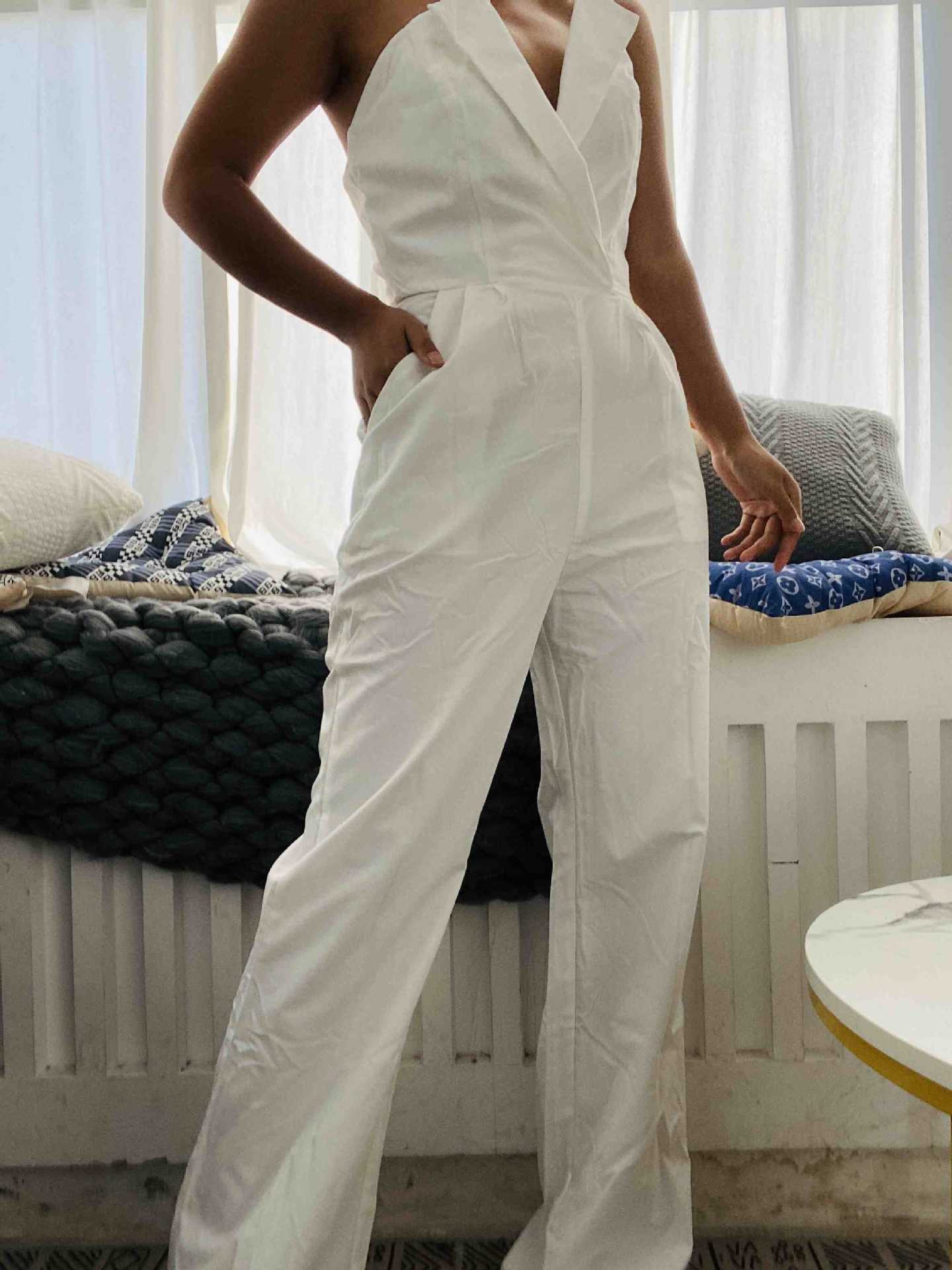 Out-Shine | Asymmetrical lapel mid waist pendulum overall
