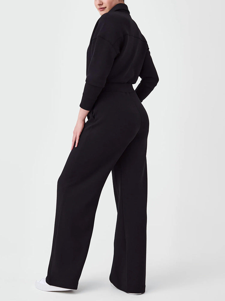 Out-Shine | Long Sleeve Wide Pants Jumpsuit