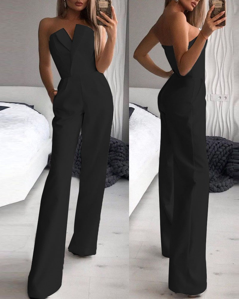 Out-Shine | Asymmetrical lapel mid waist pendulum overall