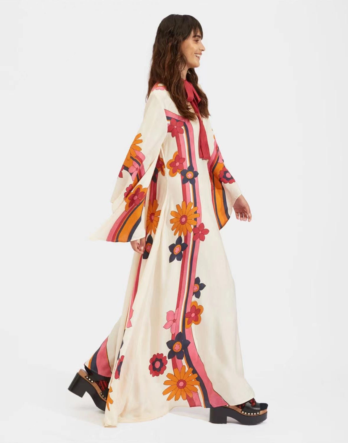 Deslumbra | Vestido estampado de tres cuartos 