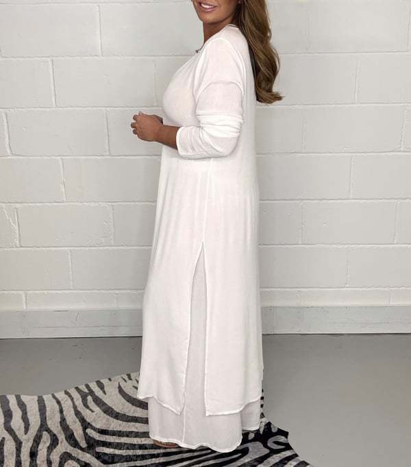 Out-Shine | Split Long Top And Pants Set