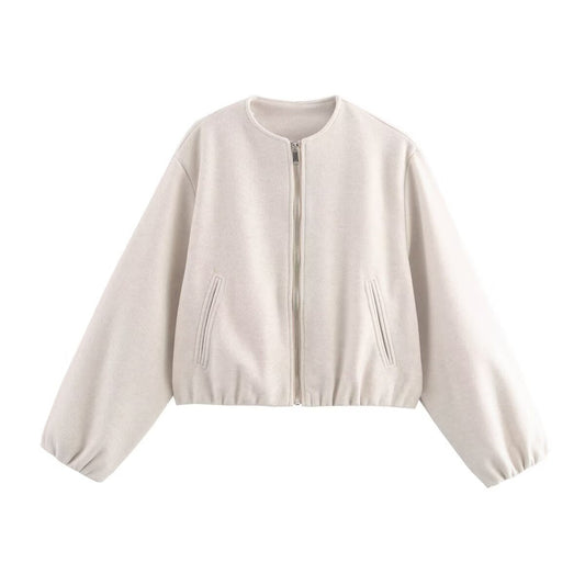 Out-Shine | Women's Comfortable and Stylish Bomber Jacket with High Collar and Side Pockets