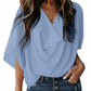 Out-Shine | Chiffon shirt with V neckline