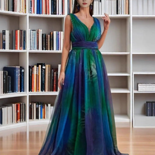 Out-Shine | Backless Floral Chiffon Maxi Dress