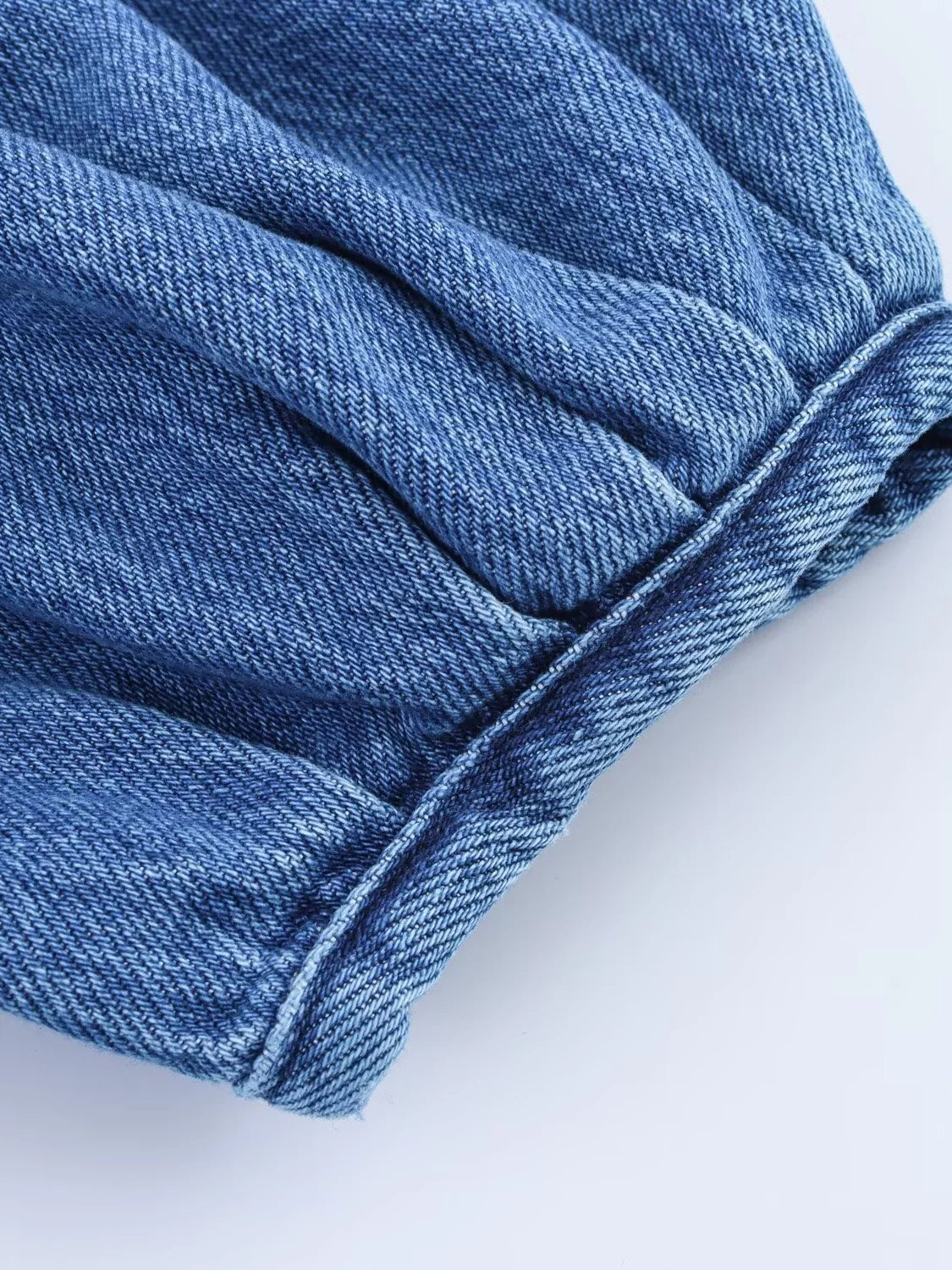 Out-Shine | Women's New Retro Style Collar Puff Sleeve Denim Shirt