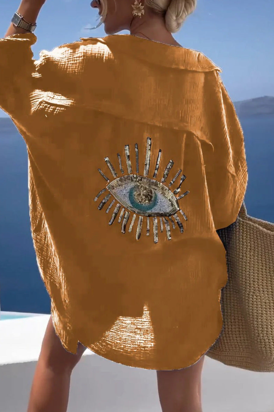 Out-Shine | Reverse Collar Cotton - Linen Shirt for Spring/Summer