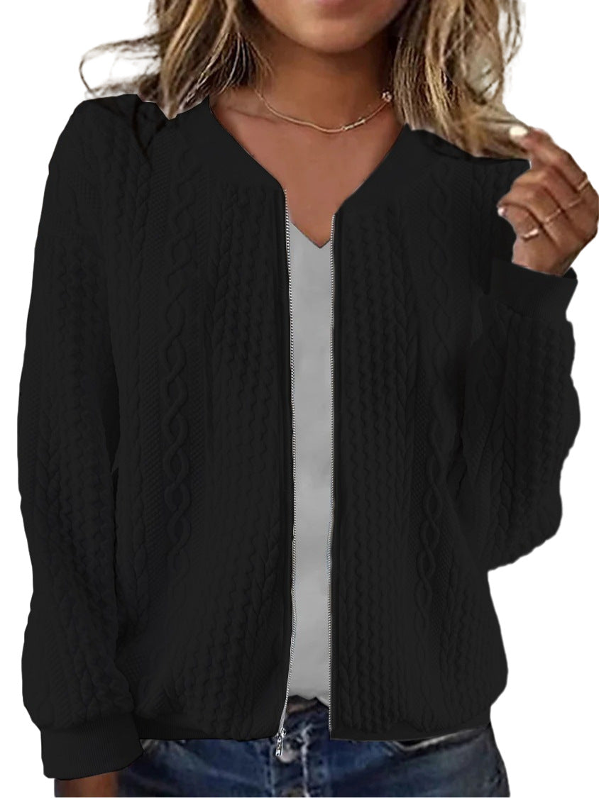 Out-Shine | Textured Zip-Up Bomber Jacket